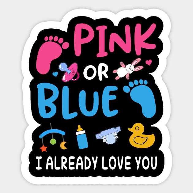 Pink Or Blue I Already Love You Sticker by Wolfek246